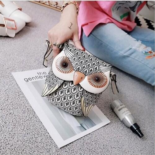 Brand Owl Shape Shoulder Bag Mini Messenger Bag Cute Cartoon Leather Bags For Girls Crossbody Phone Bag Dropshipping