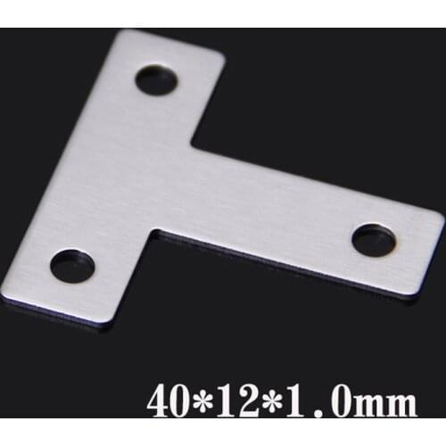 50pcs 40*40*12mm stainless steel angle corner bracket T shape polishing finish frame board support furniture connecting Parts