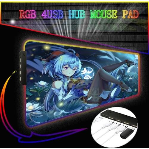 C Hub for Yuanshen Macbook Pro Usb Bru Usb C Type Hub Mouse Pad RGB Gamer Mouse Pad Extension Large Mouse Pad LED Backlight Csgo