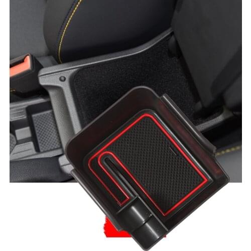 Car Armrest Storage Box For Polo MK6 2018 2019 2020 Central Control Container Box Auto Interior Organize Accessories Black