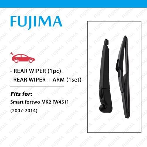 Rear Wiper Blade and Arm for Smart Fortwo MK2 (2007-2014) W451 Back Window Windscreen Wipers Rear Wiper Arm