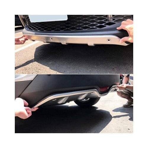 Front + Rear Bumper Protector Skid Plate 2pcs For Toyota C-HR 2016 - 2019