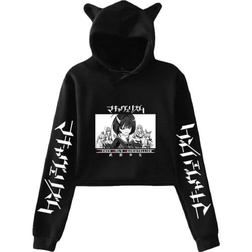 Women-clothing Japan Anime Armed Girl Machiavellism 2D Fashion Cat Ears Top Women Hoodies Sweatshirt Sexy Kawaii Y2K Trendy girl
