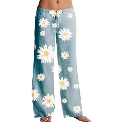 Women Pants Fashion Women Pants Marguerite Print Low Waist Wide Leg Loose Fit Trousers Slacks Women Pants 2021