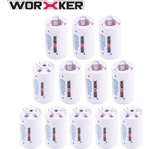 12 Pcs/set Parts Worker 6 pcs Modified AA to D + 6 pcs AA to C Size Spacer Plastic Battery Converter Adapter for Nerf Toy Guns