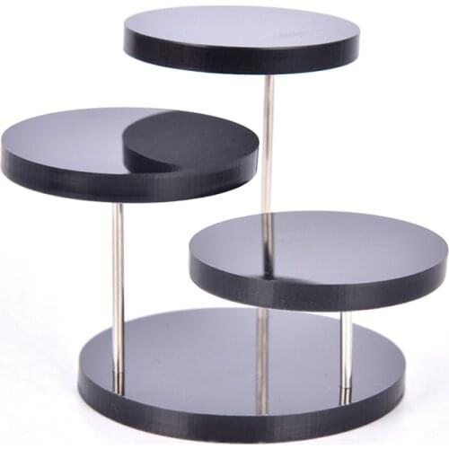 3 Layers Necklace Earring Ring Organizer Show Rack Stand Counter Display Round Acrylic Jewelry Display Stand
