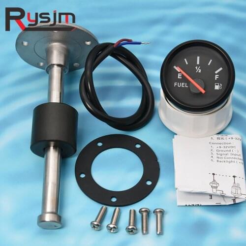 52mm Fuel Level Meters + Sensors 0-190ohm Water Level Sensor 100~600mm Fuel Sender Unit Auto Gauge for Car Boat Motorcycle