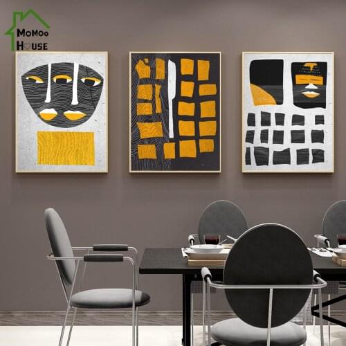 Abstract Double Face Wall Art Poster Geometric Pattern Canvas Painting and Print Room Decorative Picture for Office Home Decor