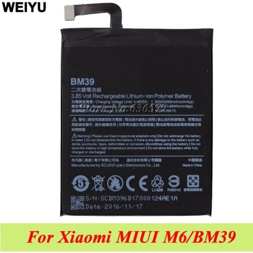 BM39 Battery for Xiaomi 6 MIUI M6 Batterie Bateria Accumulator AKKU 3250mAh