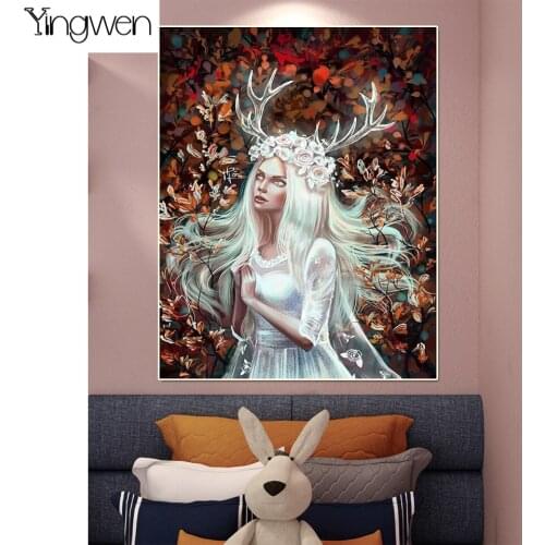 5d Diy Diamond Painting Long Hair Fantasy Elf Woman Cross Stitch Kits Full Diamond Embroidery Beaded Mosaic Art Home Decoration