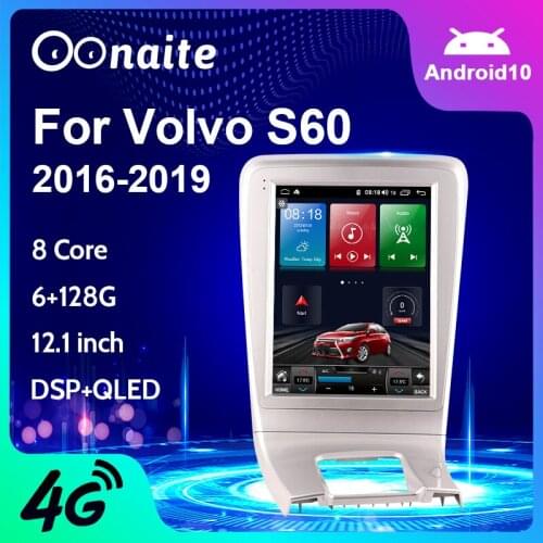 12.1" Android 10.0 6+128GB For Volvo S60 Car Radio Multimedia Player GPS Navigation Head Unit Auto Stereo Built in DSP Carplay