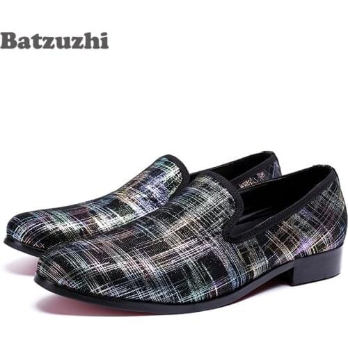 Batzuzhi Italian Leather Men Casual Shoes Handmade Fashion Comfortable Breathable Men Shoes Flats Loafers for Business Men, US12