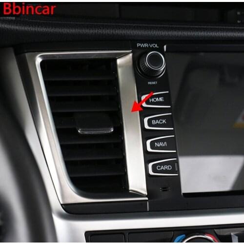 Bbincar ABS Chrome Console Air Conditioning Outlet Bar Trim Car Styling For Toyota Highlander Kluger XU50 2015 2016 2017