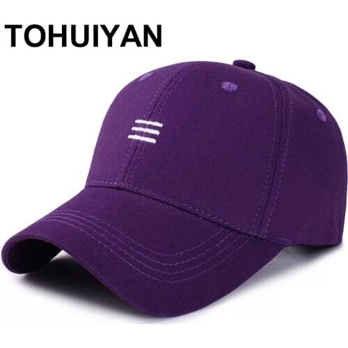 [TOHUIYAN]100% cotton baseball cap men curved bill snapback hat for women casquette femme embroidery gorras para hombre dad hats