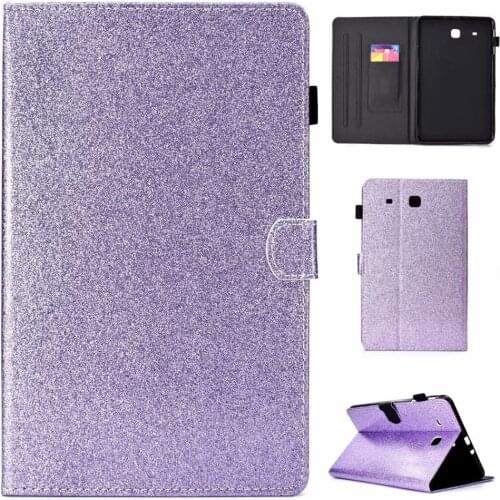 Glitter Bling PU Leather Skin for Samsung Tab E Case T560 T561 9.6 Inch Stand Cover Fashion Tablet Protective Shell Funda+pen