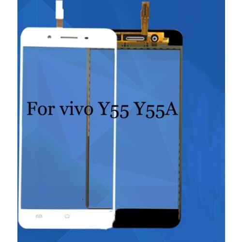 Black White Front Glass Lens + Touch Screen Digitizer For vivo Y55 Y55A Replacement for Phone LCD Screen Flex cable Case