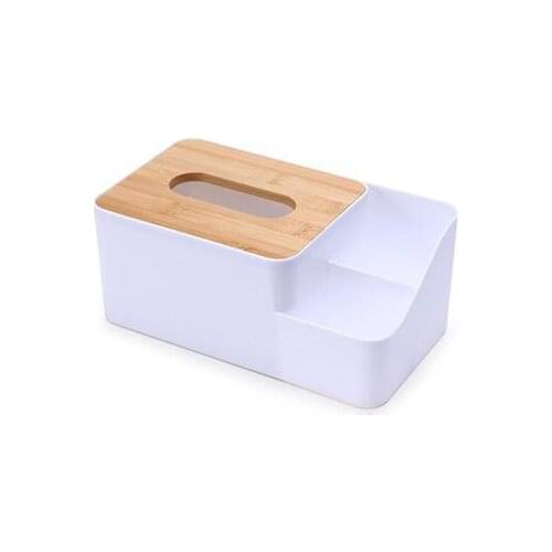 Home Kitchen Wooden Plastic Tissue Box Solid Wood Napkin Holder Case Simple Stylish