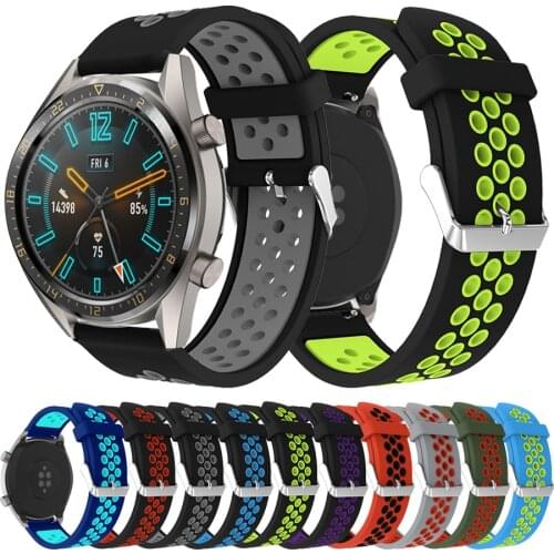 Breathable Silicone Band For HUAWEI WATCH GT 2 46MM Strap Bracelet Sport Band For vivoactive 4 Gear S3 amazfit Stratos 3 2 2S