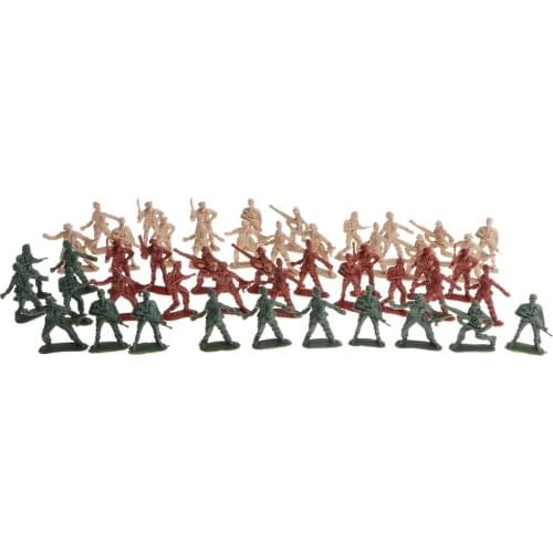 50 Piece Action Figures Model Toy Play Set, Soldiers with 6