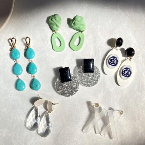 European and American resin acrylic retro collection tassel long original boasting style versatile Earrings