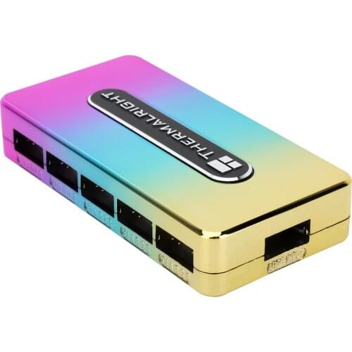 FAN-RGB hub controller, ARGB/RGB RE V.A 5V ARGB lighting axis control device, 10-port fan controller, 1To10