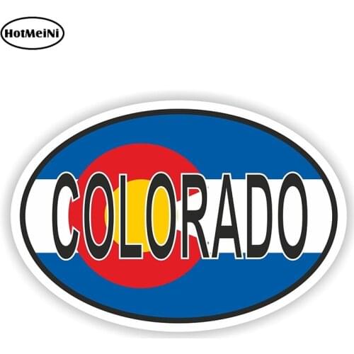HotMeiNi 13cm x 8.8cm COLORADO STATE OVAL WITH FLAG STICKER USA UNITED STATES Bumper Decal Car Sticker Waterproof Accessories