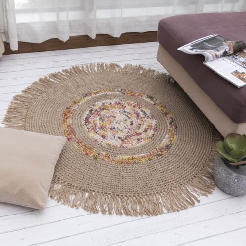 India Imported Round Carpets For Living Room Bedroom Hand Woven Round Rug Study Room Tatami Carpet Kids Room Play Mat Home Decor