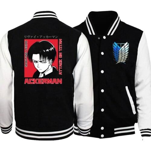 Winter Anime Jacket Attack on Titan Japanese Streetwear Fashion Varsity Jacket Men/women Hoodies Baseball Jackets Coats Clothing