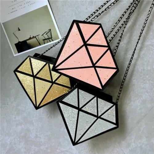 HANSOMFY New fashion Messenger bag female 2019 summer sequins Bling triangle zipper bag mini womens shoulder bag X1-46