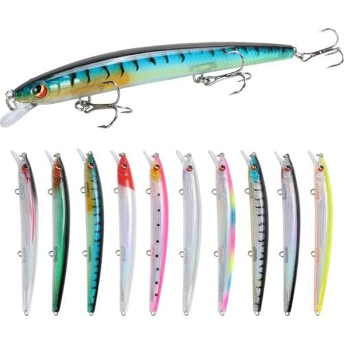 10pcs/lot Floating Minnow Fishing Lure 13.8cm 15.4g Artificial Plastic Hard Bait Crankbait Wobblers Carp Pike Fishing Tackle