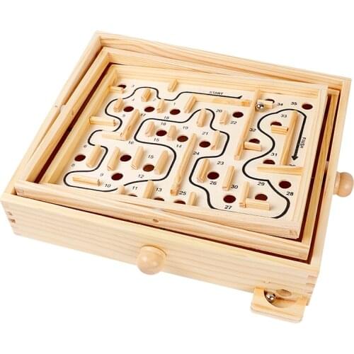 Intelligence maze toy ball ball balance concentration training game 5-6 years old toy wooden track game