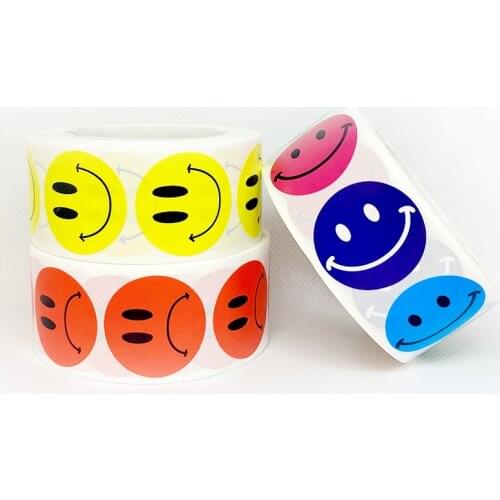 Smiley Face Sticker 500 Pcs/roll Expression stickers For Kids Reward Sticker Yellow Dots Labels Mood Sticker Kids Toys