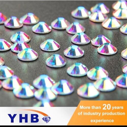 White AB Sparkle Crystal Rhinestone Hotfix For Wedding Dress Shoes Bags Nails Fabric Garment Decoration Diy