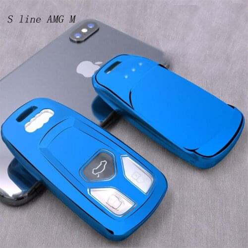 Car Styling TPU Key Cover Case Shell Bag Protective Key Ring Stickers for Audi A4 B9 A5 S5 Q7 TT Q5L Interior Auto Accessories