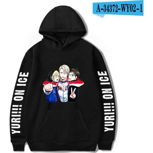 YURI!!! on ICE boy/girls Hoodie Men/Womens streetwear Fashion hip hop Hoodie Sweatshirt Cosplay Costume Black Fashion Hooded