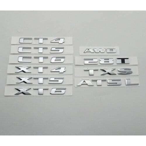 Rear Trunk Tail Lid Emblem Logo Sign Letters Sticker For Cadillac 28T AWD ATSL CT4 CT5 CT6 XT4 XT5 XT6 XTS TXS
