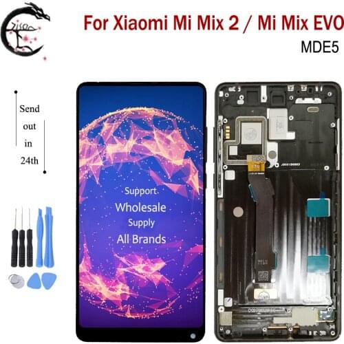 5.99" Mix 2 LCD With Frame For Xiaomi Mi Mix2 MDE5 Display Mix EVO Screen Touch Sensor Digitizer Assembly MixEVO Display Tested