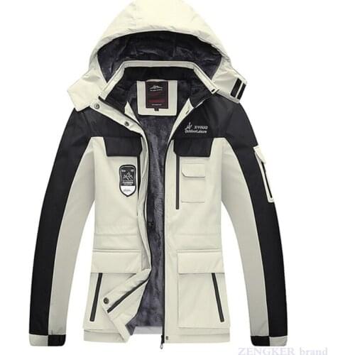 Winter jacket for men and women couples tide brand large size plus velvet thick two-piece outdoor mountaineering suit 130 kg 8xl