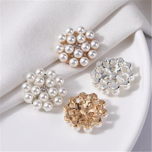10 / PCS Korean fashion diamond inlaid plum blossom Brooch Rhinestone Pearl Flower hairpin clothing luggage shoes and boots