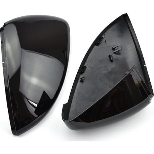 2 Pieces For Vw Golf 7 Mk7 7.5 Gtd Gti Touran L E-Golf Side Wing Mirror Cover Caps Bright Black Rearview Mirror Case Cover 12-20