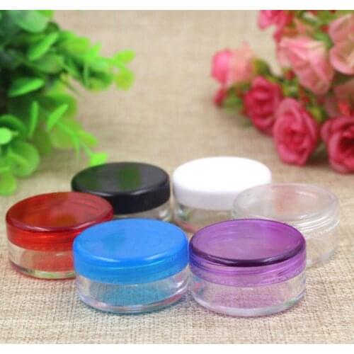 500pcs/lot 10g High Grade Empty Colorful Cream Jar, 10CC Makeup Cosmetic Container with Colorful Lids