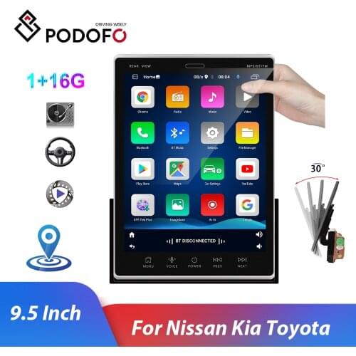 Podofo 9.5 Inch 2 Din RDS Android Car Stereo Receiver GPS MP5 Multimedia Player For VW Nissan Hyundai Toyota Skoda Ford Lada