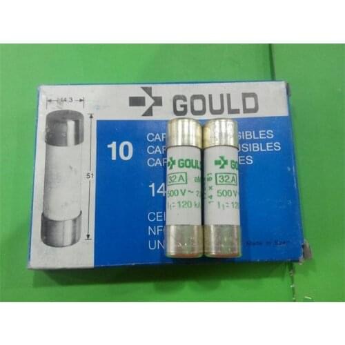 Free shipping 5pcs Import fuse fuse ceramic 14X51MM GOULD genuine 32A 500V 120KA