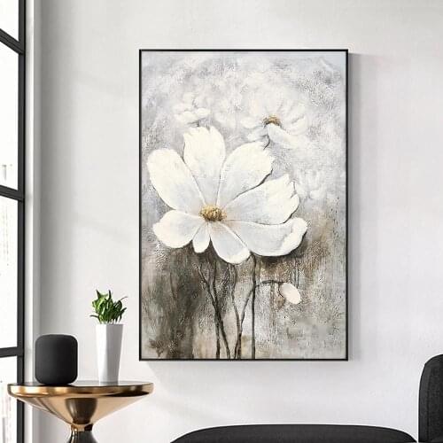 Unframed Hot Selling Flower Canvas Oil Painting Pure Handmade Home Wall Decoration Canvas Art Entrance Paintings Art