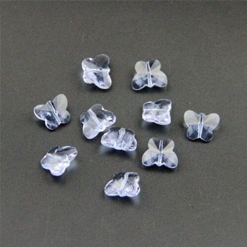 Big Sale 100pcs 14mm Light Blue Crystal Butterfly Beads In 1 Middle Hole Garland Chandelier Hanging Pendant Lamp Light Part