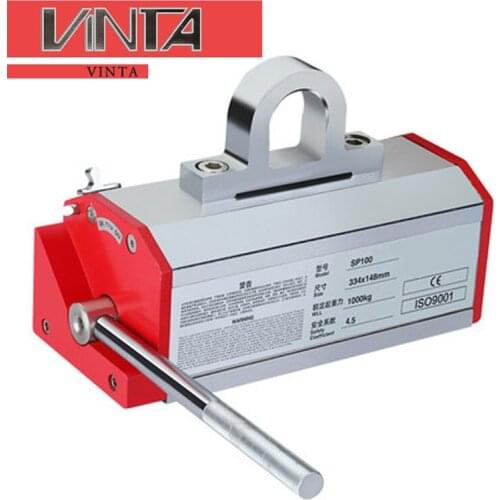BIG Sales CNC SP Series SP-100 electro manual permanent magnetic lifter transportation steel plate lifting magnet for crane red