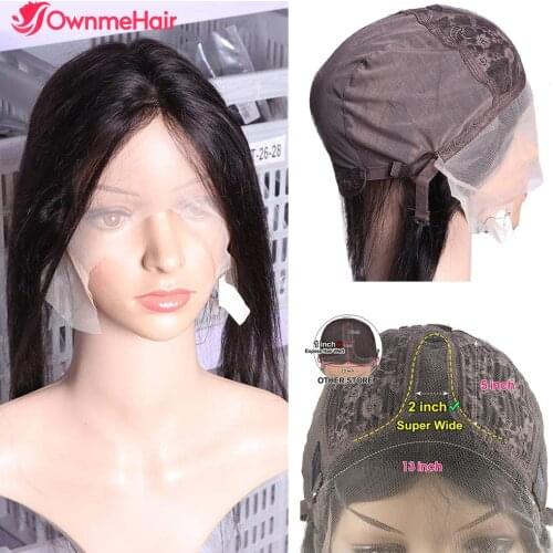 Brazilian Hair Bone Straight T Part Lace Closure Straight Human Hair 13x5x2 Frontal Remy Hair Swiss Lace Closure Pre Plucked