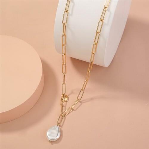 Fashion Luxury All-match Pearl Clavicle Chain Necklace For Women Gold Color Pendant Jewelry Accessories Gifts