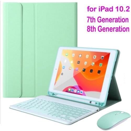 For iPad 10.2 Case with Keyboard for Apple iPad 10.2 2019 2020 7 8 7th Gen 8th Generation bluetooth keyboard Mouse Cover Cases
