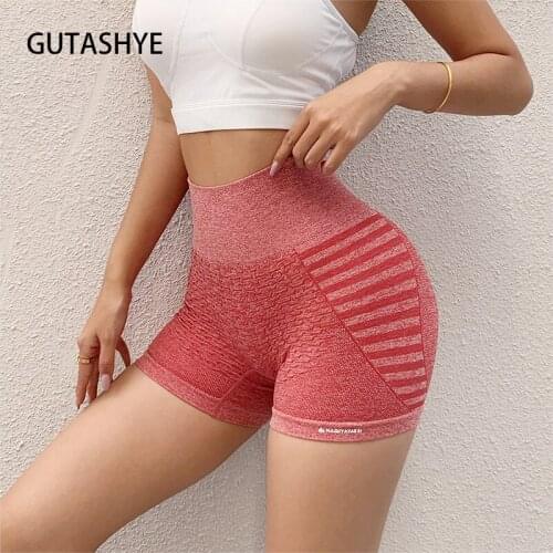 GUTASHYE High Waist Workout Shorts Vital Seamless Fitness Yoga Short Scrunch Butt Yoga Running Shorts Sport Women Gym Leggings